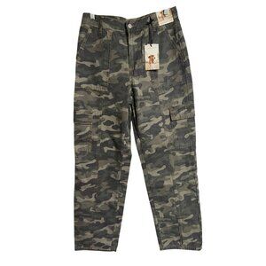 Sincerely Jules Womens Camo Cargo Pants Size 7 27 Waist 100% Cotton Relaxed Fit